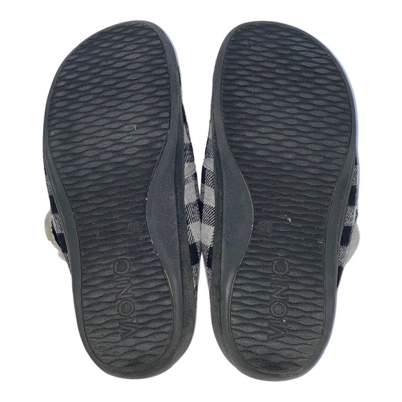 Vionic Sadie Gray Plaid Checkered Slipper Mule Adjustable Strap Orthotic sz 7 - Picture 12 of 12